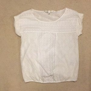 MAX STUDIO white short sleeve top.  Size: small